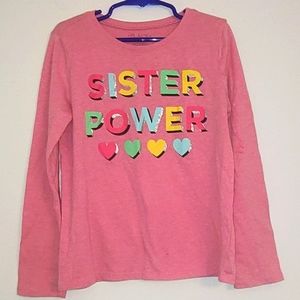 Children's Place Girls Size 7/8 "sister power" Longsleeve shirt